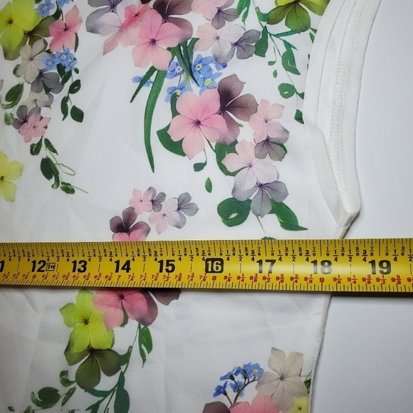 TED BAKER Floral White T-Shirt Sz 1 US 4 - Picture 6 of 9